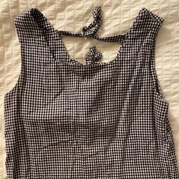 Plaid tank top with ties on back - Picture 2 of 4